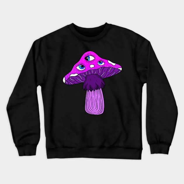 No Background Mushroom Sees All Crewneck Sweatshirt by Ur Local Hippie